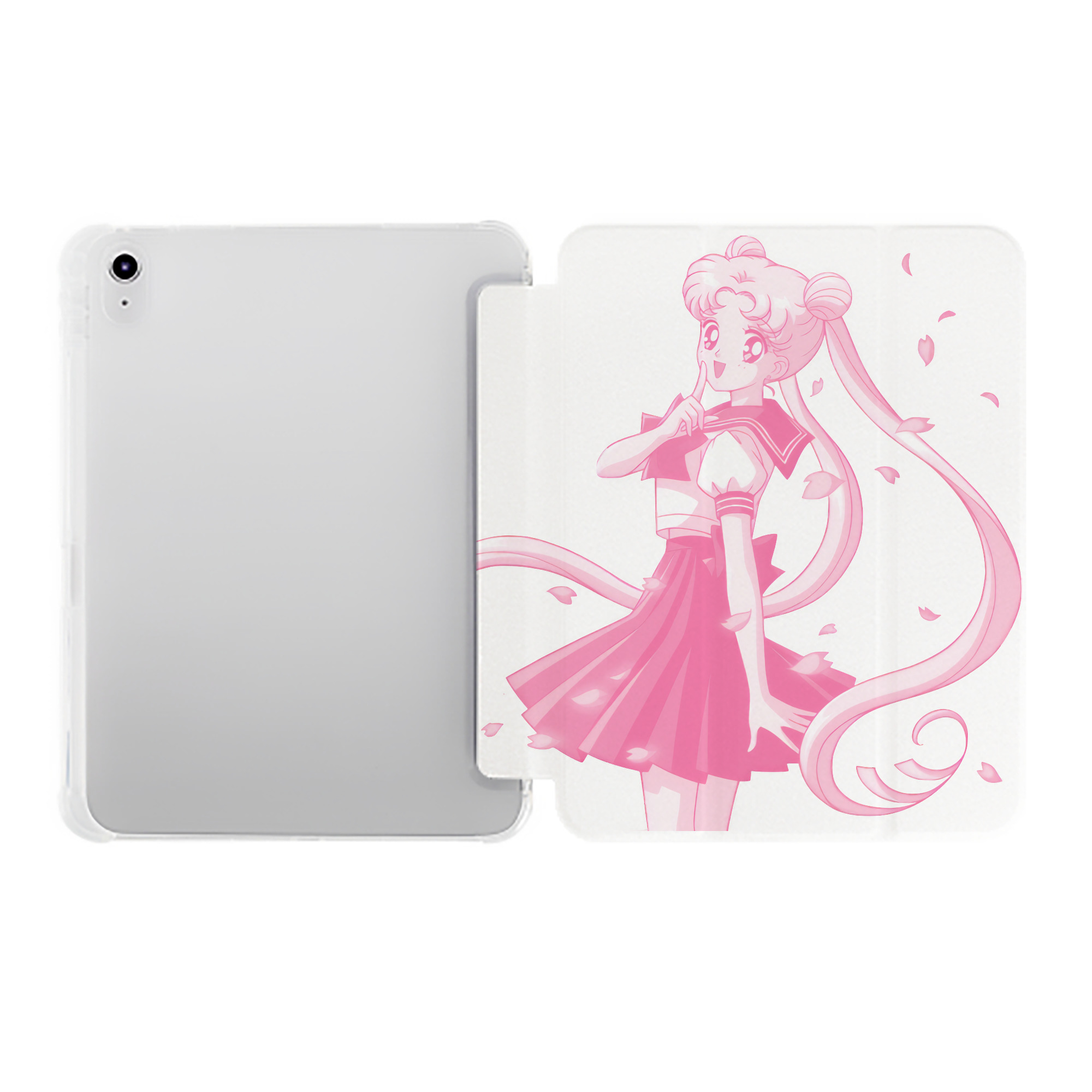 （画像用） 美少女戦士セーラームーン 愛野 美奈子 あいの みなこ Sailor Moon Aino Minako IPad ケース ペン収納付き 三つ折りスタンド PUレザー×シリコン 対応機種9.5/10.5/10.9インチ